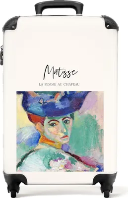 Produktbild von NoBoringSuitcases.com® Koffer Handgepäck Trolley Rollkoffer Kleine Reisekoffer mit 4 Rollen - Kunst - Porträt - Matisse - Frau - Farben - Cabin Size < 55x40x23 cm & 55x40x20 cm - Fotokoffer - Kabinenkoffer - BoardgepäckHandgepäck Koffer 55x35x20 cm, 36L,