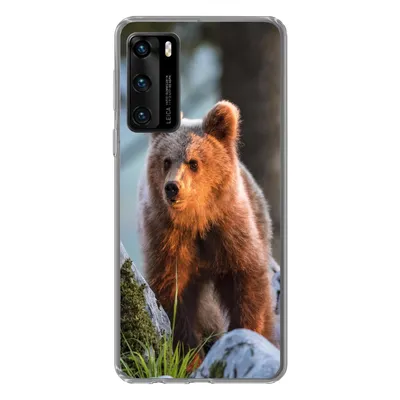 Produktbild von MuchoWow® Handyhülle Schutzhülle Hülle für Huawei P40 Bär - Braun - Tier Silikon Softcase Handy Hülle - Handytasche