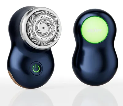 Produktbild von Mini Rasierer - Elektrischer Rotationsrasierer - Für Herren - Dreifachklinge - USB-C Wiederaufladbar - 85 Minuten Laufzeit - Blau