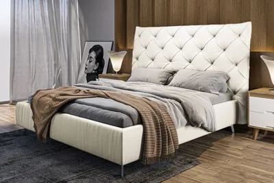 Produktbild von KAWOLA Bett ANNY Polsterbett Leder weiß 200x200cm