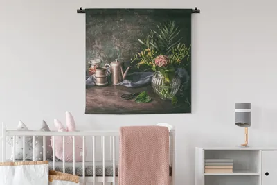Produktbild von MuchoWow® Wandteppich Wandbehang Stilleben - Blumenstrauß - Blumen 90x90 cm Tapisserie Dekoration Wandtuch - Wandaufhänger