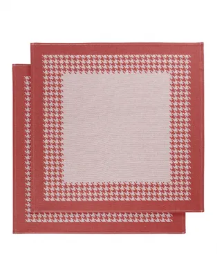 Produktbild von küchentuch 65x65 cm Baumwolle weiss/rot 2 Stück