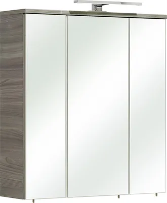 Produktbild von Badezimmer Spiegelschrank in Sangallo grau quer Gela IV 3-türig Soltau 65 x 72 cm Badschrank