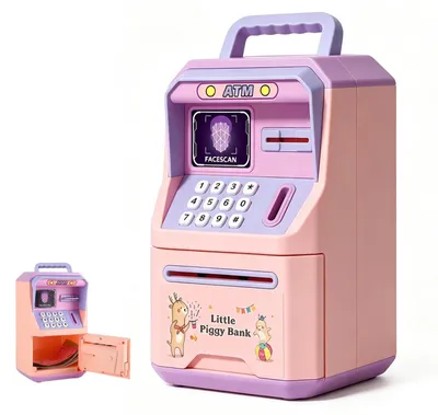 Sparbüchse für Kinder, elektronisch, Passwortschutz, rosa