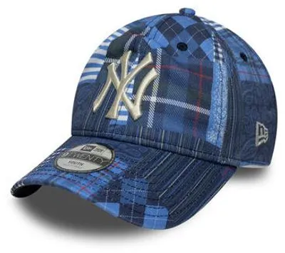 Image de Casquette pour enfant New Era 9Twenty, modèle patchwork, équipe des Yankees de New York, couleur bleu marine