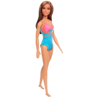 Produktbild von Mattel - Barbie Beach Puppe mit blauem Badeanzug