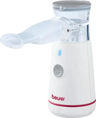 A white background with a Beurer inhaler.