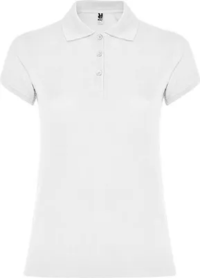 Produktbild von Roly PO6634 | Damen Star Woman Poloshirt, Piqué - Farbe: White 01 - Größe: L