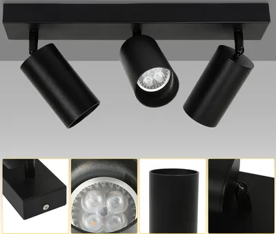 Zdjęcie produktu dla SWANEW lampa sufitowa reflektory sufitowe reflektory sufitowe reflektory sufitowe LED reflektory sufitowe 3-światłowy obrotowy reflektor sufitowy 4W