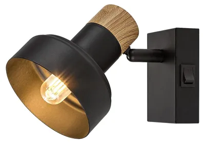 Image de Rabalux 73055 Spots lampes Saskia E14 1x MAX 15 métal métal/ bois noir