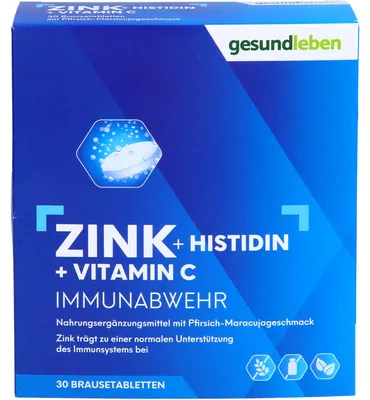 Produktbild von gesundleben Zink + Histidin + Vitamin C Brausetabletten, 30 St. Tabletten