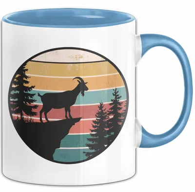Produktbild von Ziegenbauer Ziegen Tier Retro Tasse Geschenk Lustige Geschenkidee Spruch (Blau)