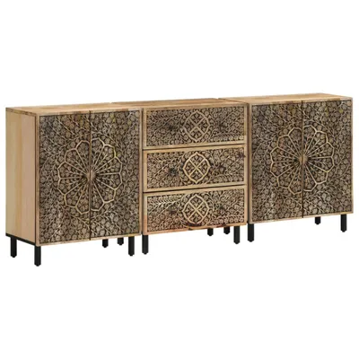 Produktbild von Beistellschränke 3 Stk. 60x33x75 cm Massivholz Mango
