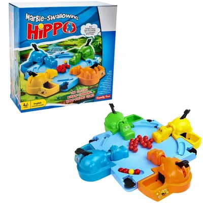 Produktbild von Hungrige Hippos Geschicklichkeitsspiel Familienspiel für 4 Personen