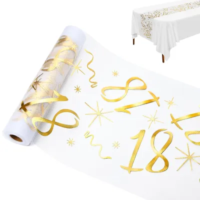 Goldene Tafelloper 28 cm x 10 m für 18. Geburtstag