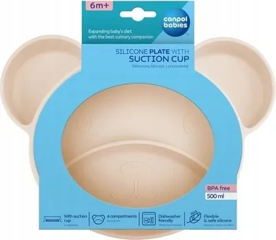Produktbild von Canpolbabies CANPOL BABIES Silikoninė lėkštė su pritvirtinimu BEAR, 51/401_creme