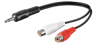 Productafbeelding van 3,5 mm-jack naar 2× Cinch adapterkabel – Stereo AUX naar RCA voor HiFi-installatie