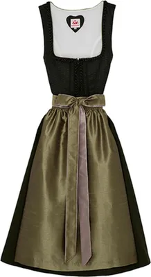 Produktbild von Spieth & Wensky Dirndl Debby Lange-Dirndl Kleid 2-teiliges Trachtenkleid, Farbe:Schwarz/Grün, Größe:38/M