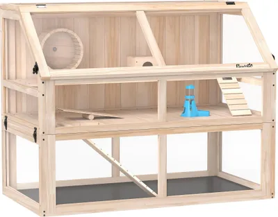 Produktbild von Hamsterkäfig aus Holz, 3 Ebenen, 95 x 53 x 76 cm