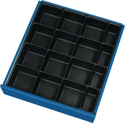 Immagine prodotto di Cassetto divisorio frontale 60-90 mm inserto per minuteria 16 vassoi