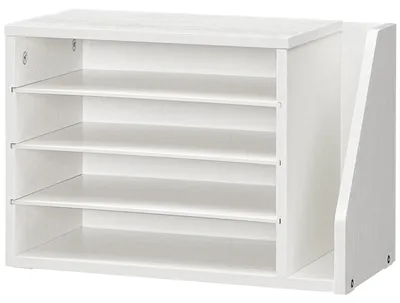 Schreibtisch-Organizer aus Holz, Dokumentenablage, 40,5x22x28 cm, Weiß