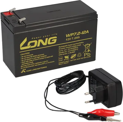 Produktbild von Agm Blei Akku Batterie 12V 7,2Ah + Ladegerät