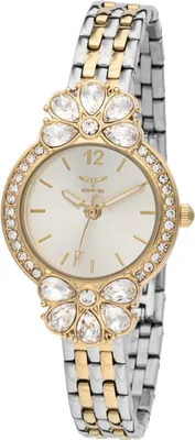 Produktbild von Invicta Wildflower 69107 Damenuhr - Quarzwerk - Metall mit weißem Zifferblatt - 30 mm