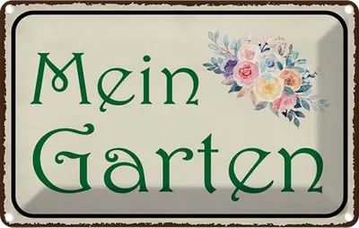 Produktbild von vianmo Blechschild 12x18 cm mein Garten Geschenk