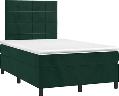 Produktbild von vidaXL Boxspringbett mit Matratze Dunkelgrün 120x190 cm Samt