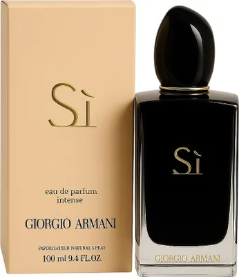Produktbild von Giorgio Armani Sì Intense, Frauen, 100 ml, Nicht nachfüllbare Flasche, Woody Blackcurrant elixir & vanilla absolute Intense, Chypre Enveloping wood & balm accord, Spray, ALCOHOL, PARFUM / FRAGRANCE, AQUA / WATER, BENZYL SALICYLATE, BENZYL ALCOHOL, LINALOOL, LIMONENE,...