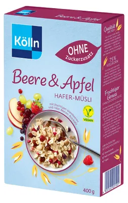 Produktbild von Kölln Müsli Beere & Apfel ohne Zuckerzusatz, 400g