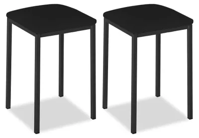 Productafbeelding van ASTIMESA metalen keukelstoel met open rugleuning, zwart, 35 x 35 x 45 cm