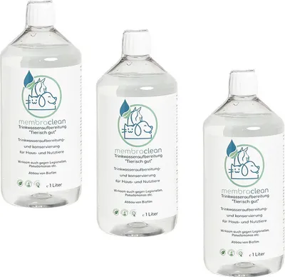 Produktbild von 3x 1 Liter membraclean Trinkwasseraufbereitung "Tierisch gut", Nutz- & Haustier