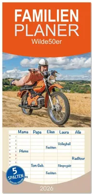 Produktbild von Familienplaner 2026 - Wilde50er mit 5 Spalten (Wandkalender, 21 x 45 cm) CALVENDO