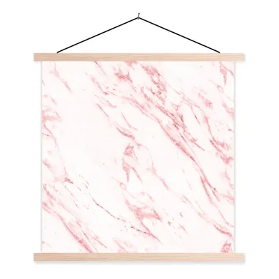 Produktbild von MuchoWow® Textilposter Marmor - Luxus - Rosa 120x120 cm mit holzfarbenen Rahmen - Textil-Poster