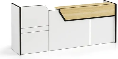 Immagine prodotto di Banco di ricevimento Banco di ricevimento Ufficio pratiche Ricevimento fiere Tavoli per hotel 280x80cm