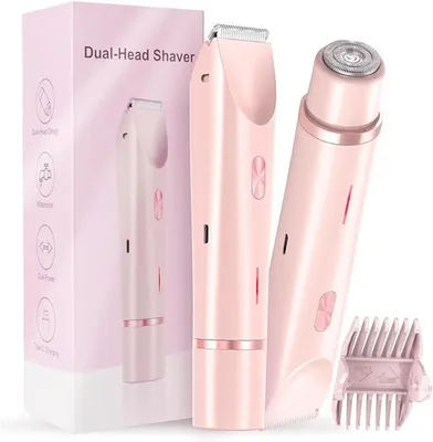 Produktbild von Komfortabler elektrischer 2-in-1-Damenrasierer, Rasierer Damen, Elektrischer Intimrasierer, Bikini Trimmer, Wasserdicht Nass- und Trockenrasierer