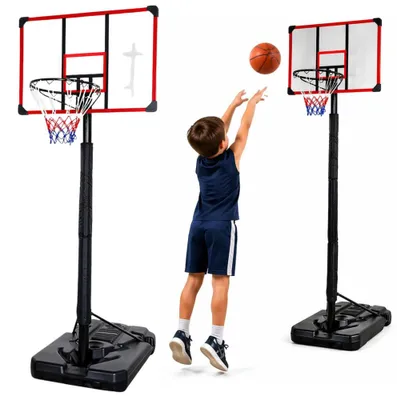 Image de Panier de basket mobile, réglable en hauteur de 200 à 305 cm