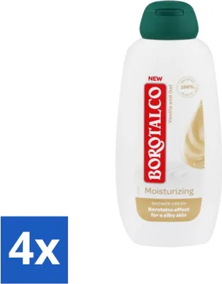 Obrázek produktu pro Borotalco - sprchový gel - hydratační - vanilka a oves - 250 ml - hodnotné balení - 4 kusy