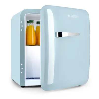 Produktbild von Klarstein Mini Kühlschrank mit Gefrierfach, 32L Mini-Kühlschrank für Getränke & Kosmetik, Kleine Minibar im Retro-Design, Kühlschrank Klein & Leise, Kleiner Skincare Kühlschrank für Zimmer