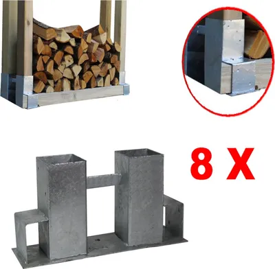 Produktbild von Holzstapelhilfe Stapelhilfe Holzstapelhalter Brennholz Kaminholzregal  8 Stück