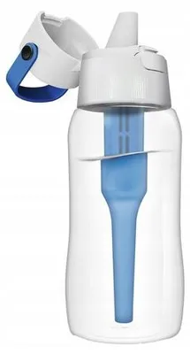 Dafi Solid Filterflasche 0,5 L mit Filtereinsatz und Trinkhalm in Saphir-Blau - Produktansicht 2