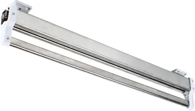 A product shot of a retractable clothes rail.