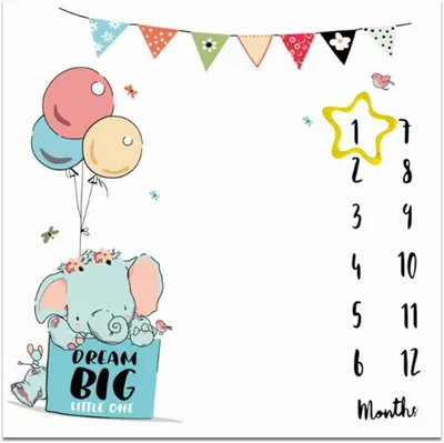 Produktbild von Baby Meilensteindecke 100x100 cm, Fotodecke, für Babyshower