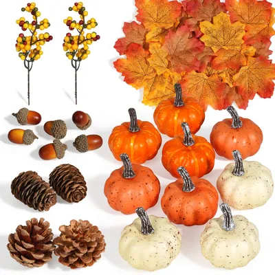 51-teiliges Kunstpumpen-Set für Herbst-Deko