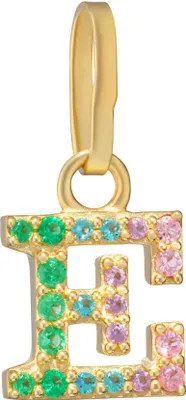 Produktbild von Buchstabe E Kettenanhänger – 333 Gelbgold 12,9x6,6mm mit Zirkonia bunt