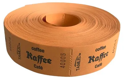 Produktbild von Bonrolle KAFFEE orange Wertmarke 1000 perforierte Abrisse fortlaufend nummeriert