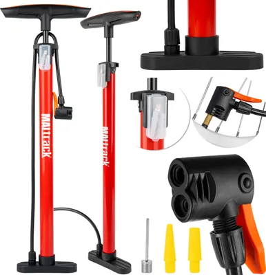 Produktbild von MalTec Fahrradpumpe Luftpumpe für Fahrrad, Auto,Matratze, Standpumpe, Standluftpumpe, drei verschiedenen Spitzen