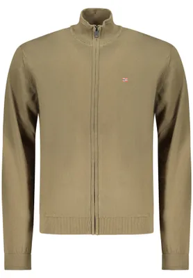 Produktbild von Grüner Herren-Cardigan: Entspannt, Hoher Kragen, Reißverschluss-Design