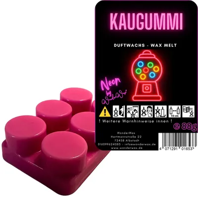 Produktbild von WonderWax Neon Duftriegel 6 x Duftwachs Kreise Wachsmelt Duftwachs Raumduft für Duftlampen Soja Wachs Melts Duftmelt Aroma Wellnes Kerzen Wärmer Wax Tarts Kaugummi